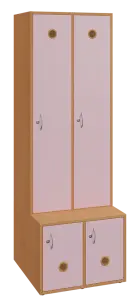 SSB - 180 - 60 šatní skříň s botníkem, 2-dvéřová, 1800x600x400/600 mm, korpus buk royal, dvířka past